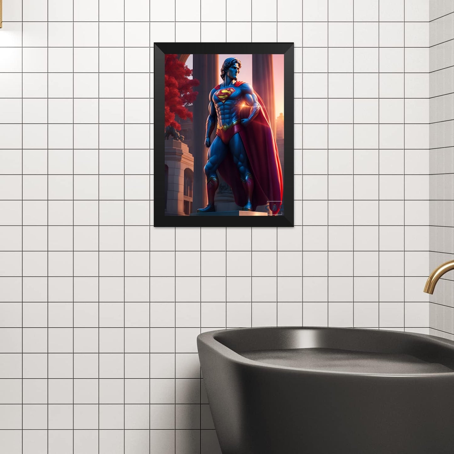 Cuadro escultura super man