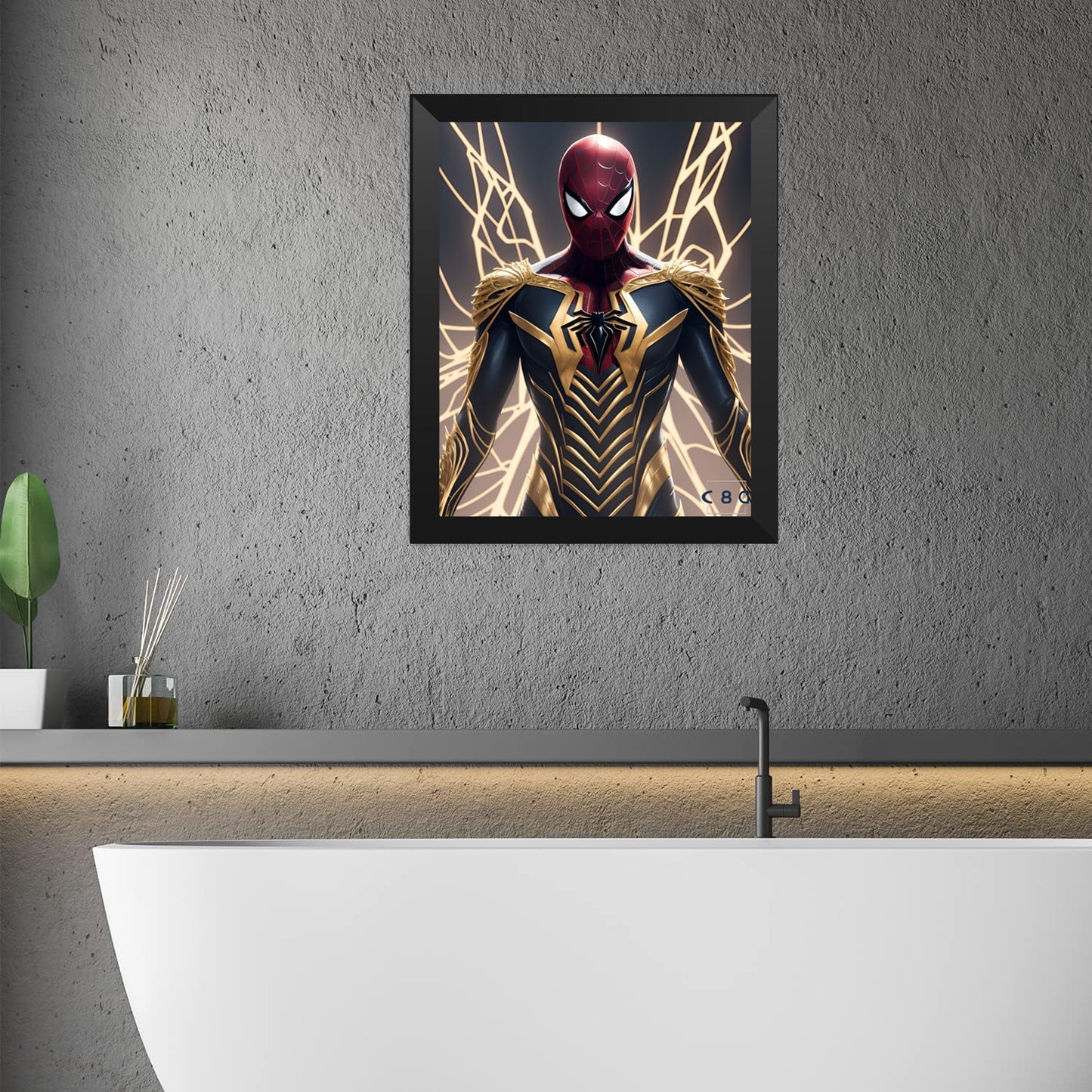 Cuadro de hombre araña transformación