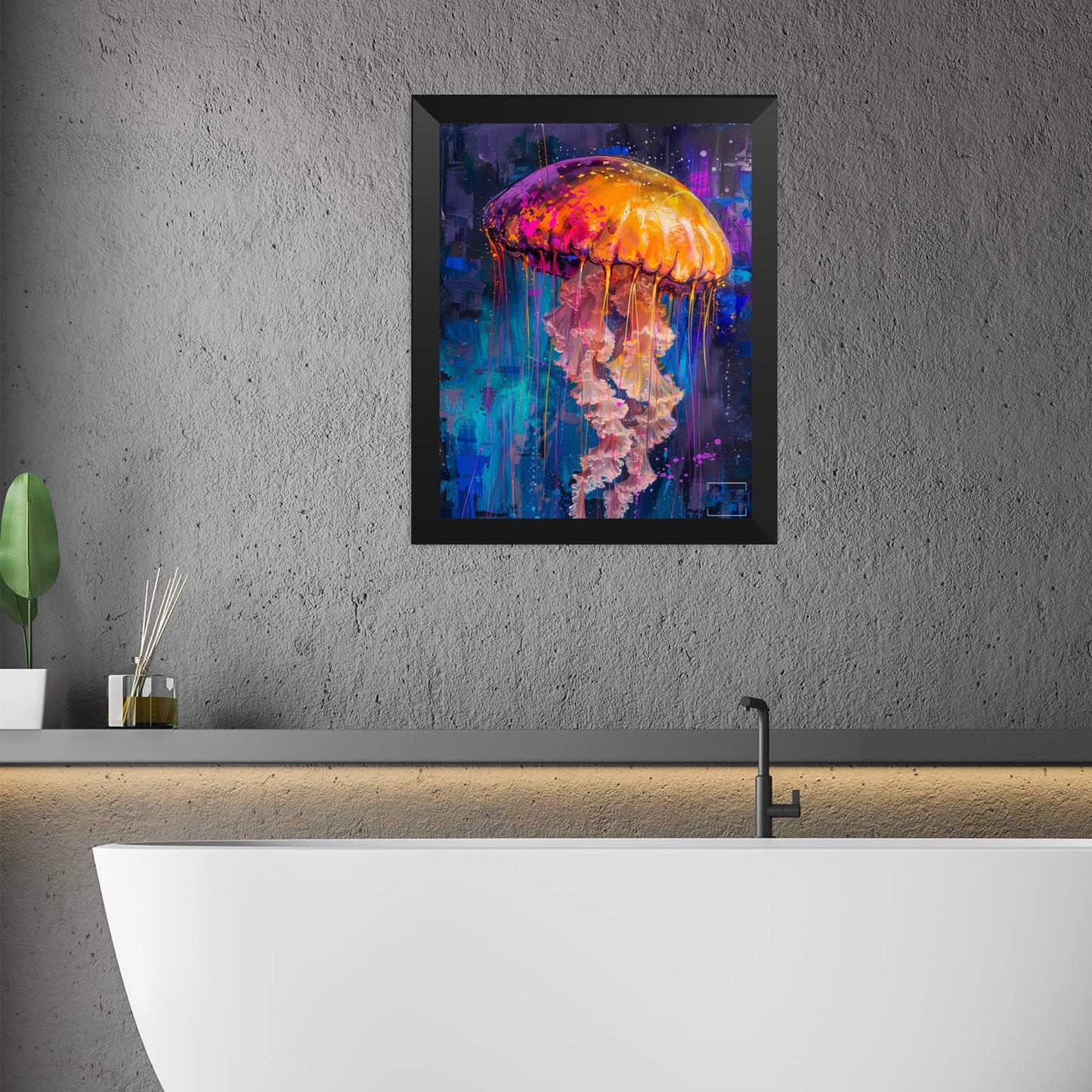 Cuadro medusa de colores