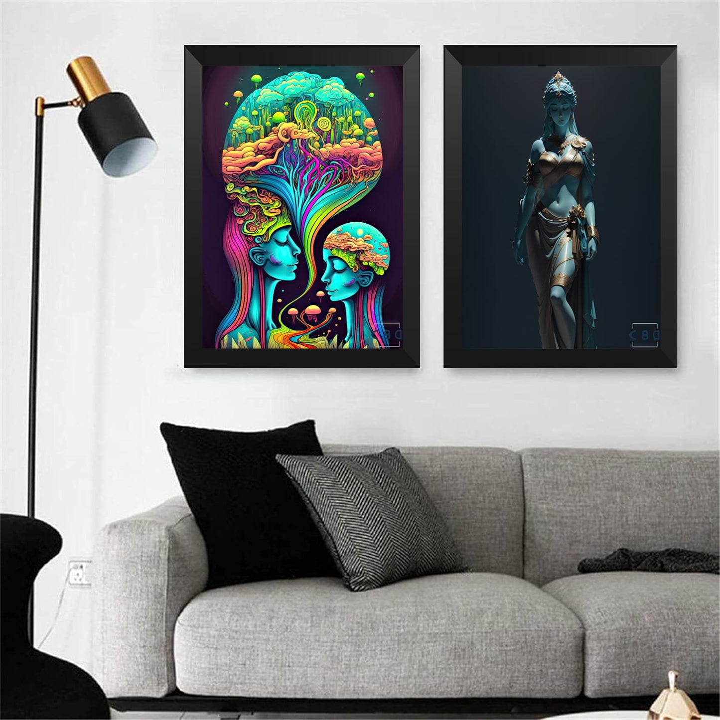 Cuadro de mujeres con hongos alucinógenos