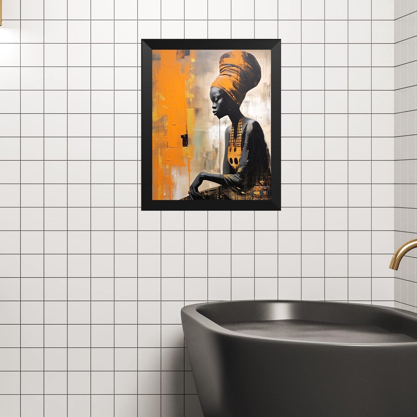 Cuadro de negra con turbante