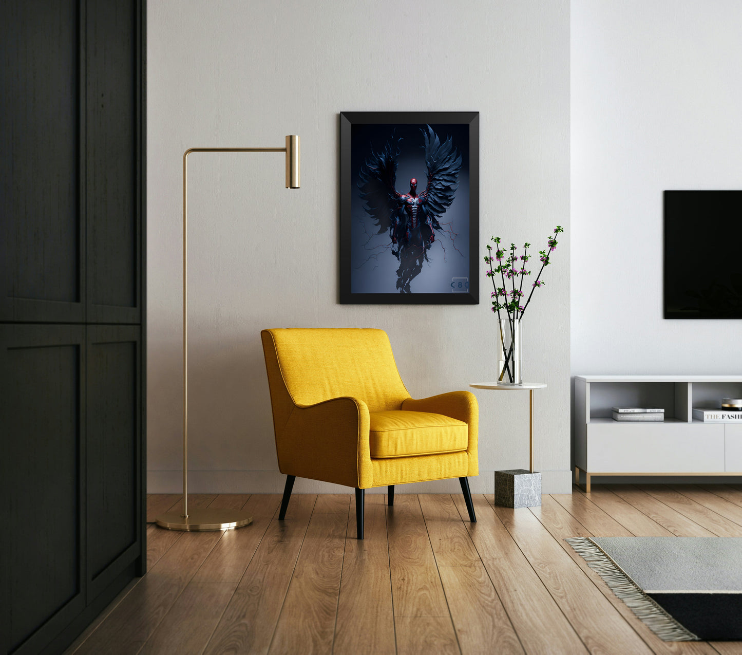 Cuadro de spider man ángel negro