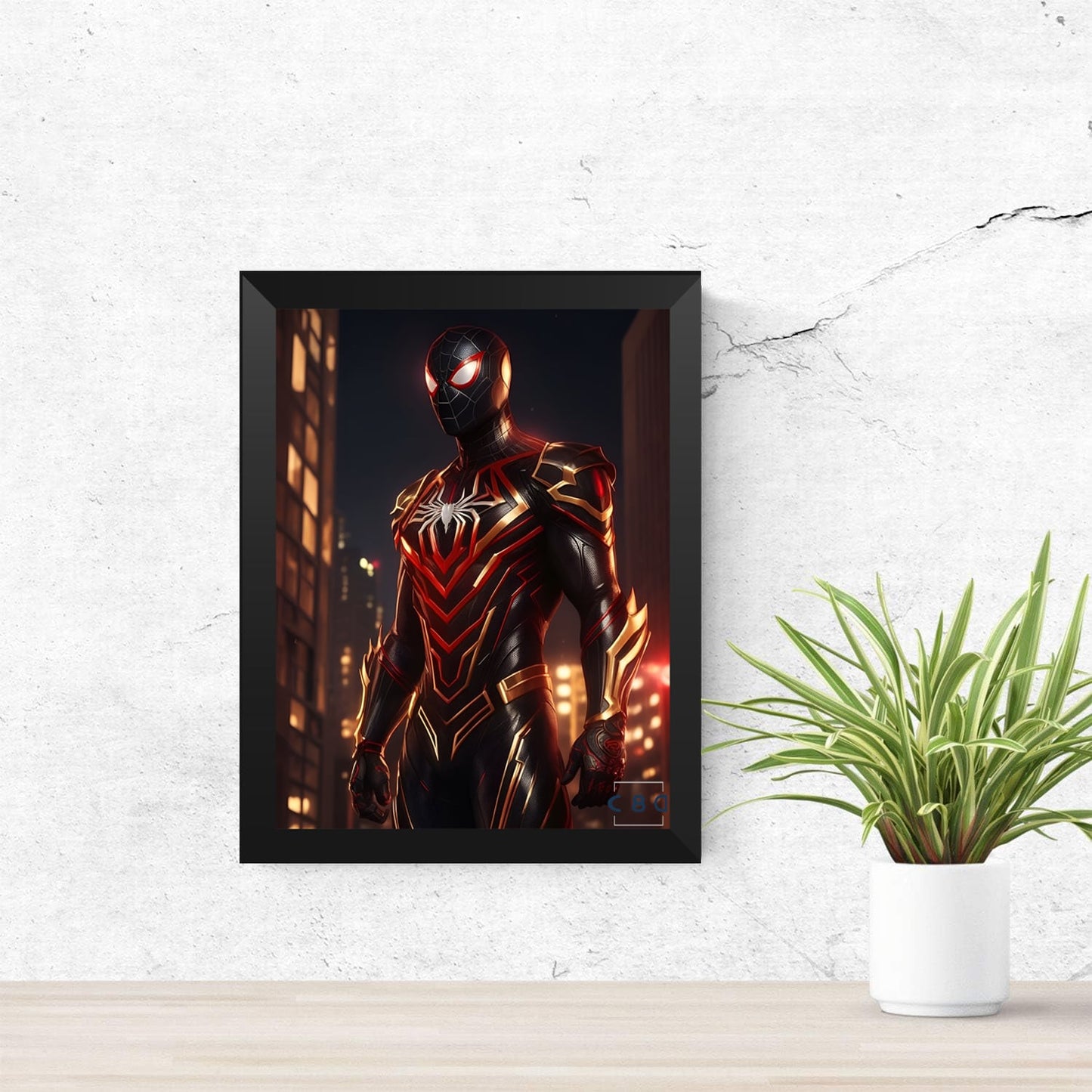 Cuadro de spider man negro y rojo